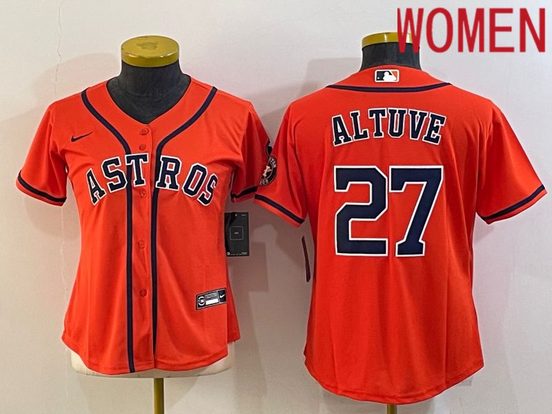 Women Houston Astros #27 Altuve Orange Game Nike 2022 MLB Jerseys